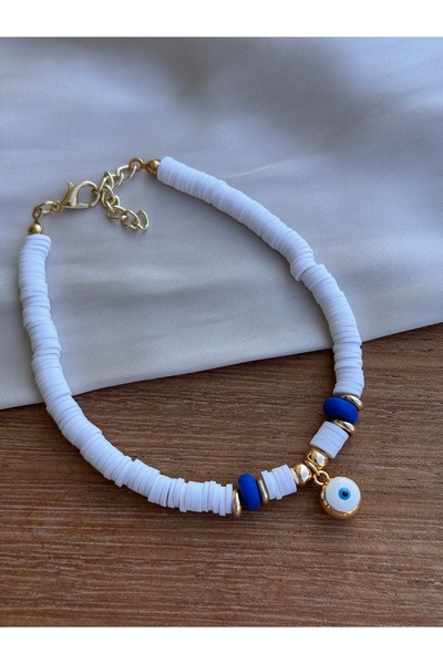 Miliva Evil Eye White Fimo Anklet