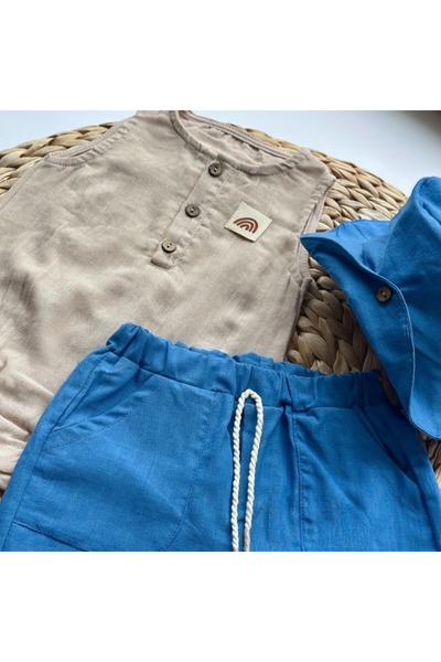 Pufiko Kids مجموعة بيبي بوي موسلين مكونة من 3 قطع مع قبعة