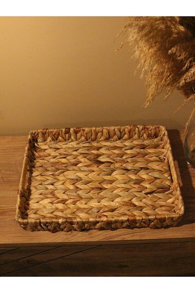 Paganca Wicker Water Hyacinth Rectangular Tray Wide Size