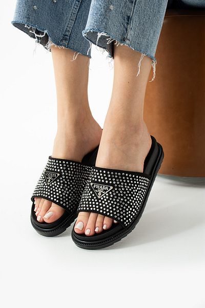 TubiBella Black Thick Pants with Stone Detail