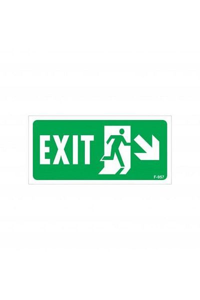 MR RZN STORE Exit Right Down Warning Sign 17.5x25 CODE: 957