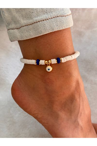 Miliva Evil Eye White Fimo Anklet