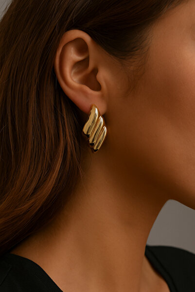 staınless steel Geometrik Burgu Çelik Küpe