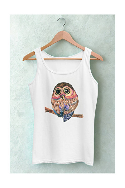 MODA Tricou cu model bufniță, bumbac, curea de calitate