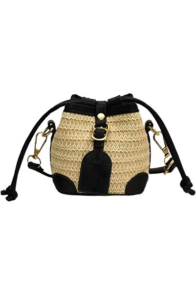 Daj Company حقيبة يد وكتف نسائية صغيرة مصنوعة من القش المضفر