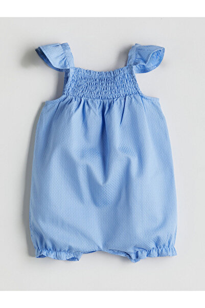 LC Waikiki LCW babyMavi dívčí bavlněný overal s čtvercovým límečkem