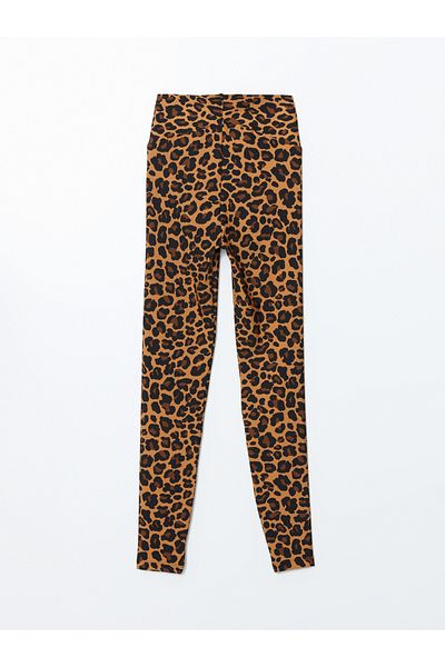 LC Waikiki Leopard Patterned Women's Leggings with Elastic Waist