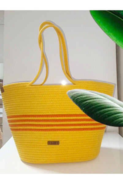 AZR HOME DESİGN Jute Rope Handmade Women Beach Handbag