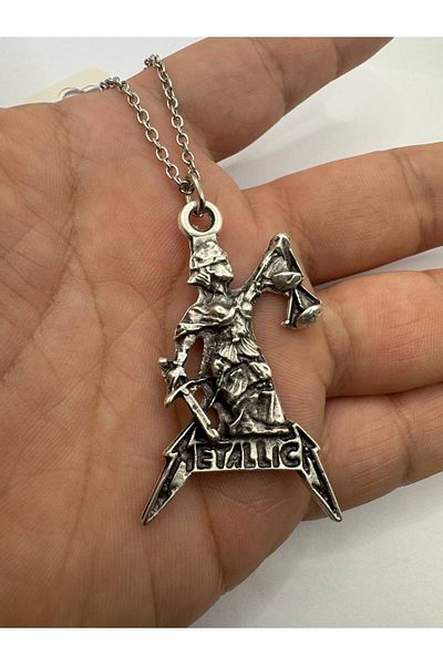 Herşey Nota Metallica Sad but True Silver Color Unisex Necklace – Rock and Metal Music Jewelry