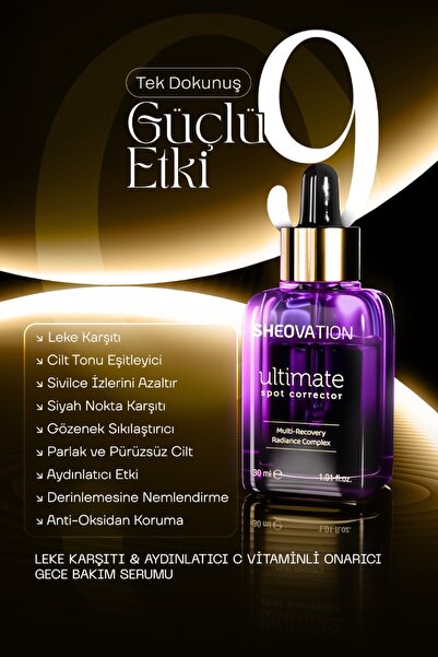 SHEOVATION Leke Karşıtı, Aydınlatıcı, Gözenek Sıkılaştırıcı C Vitamini Serum ...