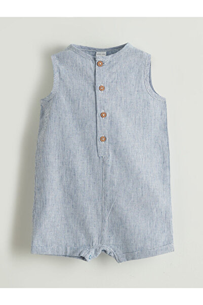 LC Waikiki LCW Baby Ecru Crew Neck Baby Boy Popeline Overall