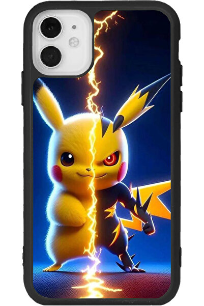 Aksel Kılıf متوافق مع هاتف iPhone 12، مطبوع، لون أسود غير لامع، سيليكون ناعم،...