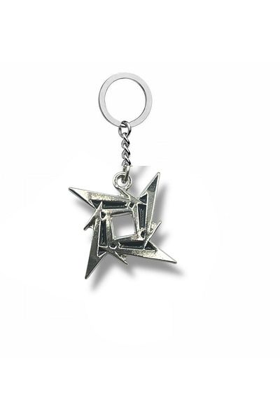 Herşey Nota Metallica Ninja Star Silver Color Unisex Metal Keychain – Rock and Metal Accessory