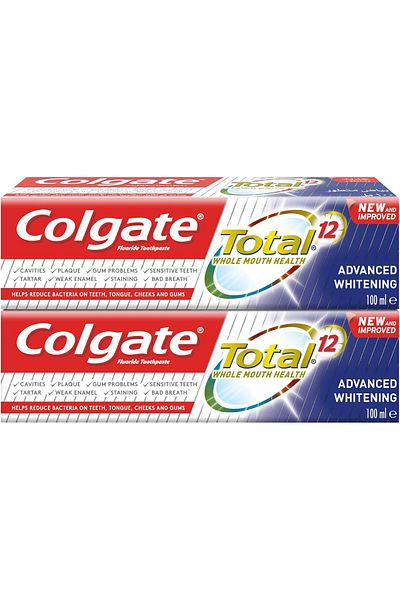 Colgate Total 12 Advanced Whitening Toothpaste 100ml (2 pack)