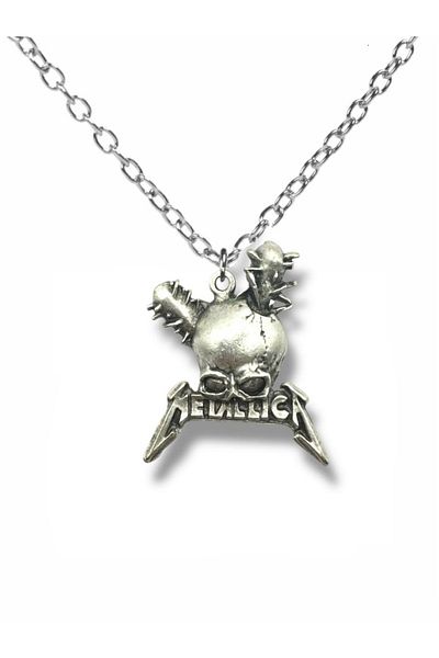 Herşey Nota Metallica Damage Inc. Silver Color Unisex Necklace – Rock and Metal Music Jewelry