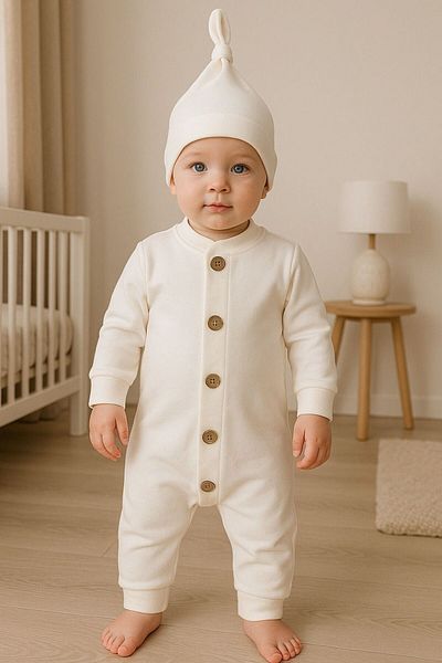 MİNİLOPPOO Buttoned Baby Jumpsuit