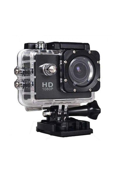 SIKS ® Waterproof Sports Camera, HD 1080P, 2 inch, Autonomy 90 min, Black