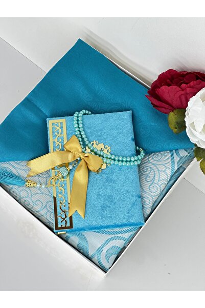Markapolin Dowry Gift Luxury Prayer Rug Set – Yasin, Prayer Beads, Headscarf
