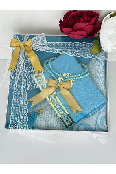 Markapolin Dowry Gift Luxury Prayer Rug Set – Yasin, Prayer Beads, Headscarf