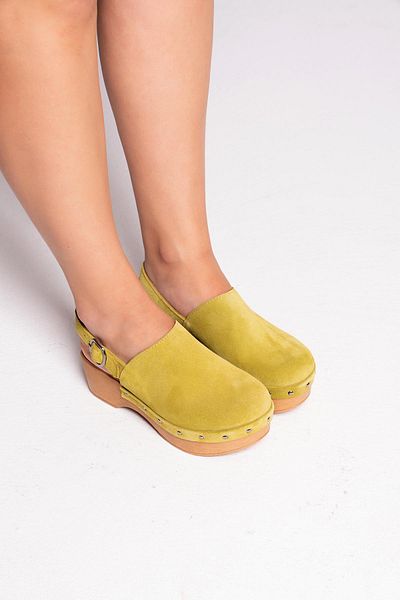 PASSAGE SHOES Γυναικεία Σανδάλια Τσόκαρα από Γνήσιο Δέρμα 6314 PISTACHIO GREEN