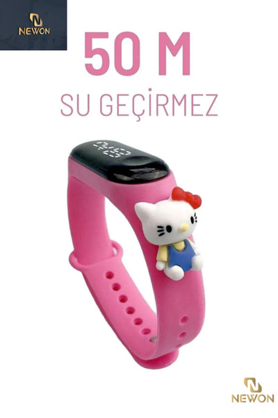 Newon Figürlü Dijital Led Çocuk Saati Dokunmatik Ekranlı Su Geçirmez