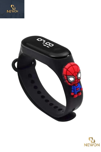 Newon Figürlü Dijital Led Çocuk Saati Dokunmatik Ekranlı Su Geçirmez