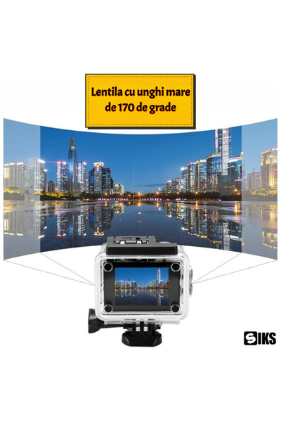 SIKS 4k Sports Camera, Waterproof, Photo/Video, LCD Screen, White