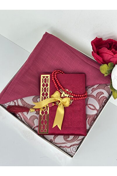 Markapolin Dowry Gift Luxury Prayer Rug Set – Yasin, Prayer Beads, Headscarf