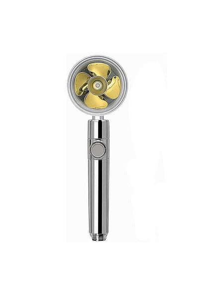 SIKS Shower Head With Propeller And Turbo Jet Type Vortex, 360° Rotating Head And On/off Button