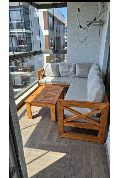 ömür konsept ahşap Bahçe balkon köşe takımı 180*200