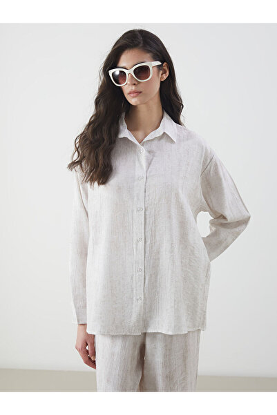 LC Waikiki Γυναικείο πουκάμισο τουνίκ με υφή εκρού