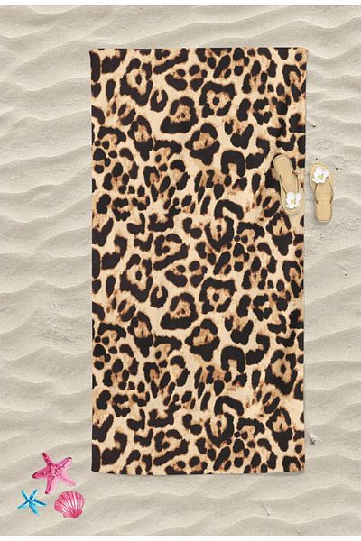 Erays Home Leopard Leopard Digital Printed Beach Towel Women's Beach Towel Sea Towel