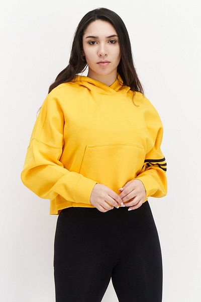 adidas Women Sportswear Fit Embroidered Logo Outdoor Hoodie, Yellow