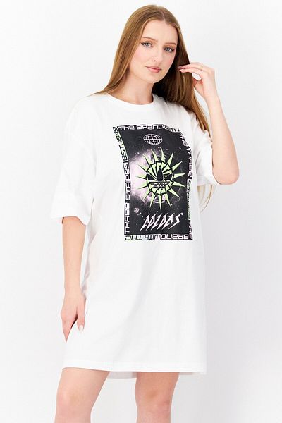 adidas Women Sportswear Fit Elbow Sleeve Outdoor Shirt Dress, White