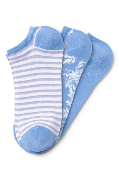 Tchibo Women 3 Pairs Stripe Low Sock, Blue