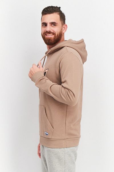 adidas Men Sportswear Fit Long Sleeves Hoodie, Light Brown