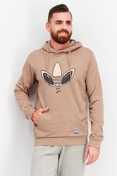 adidas Men Sportswear Fit Long Sleeves Hoodie, Light Brown