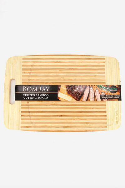 Bombay Stripe Bamboo Cutting Board, Brown