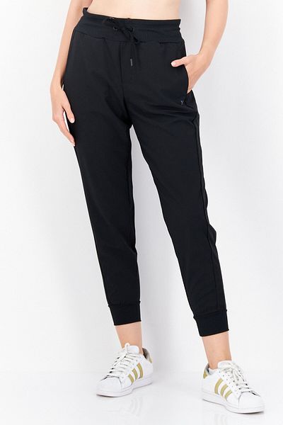 Hurley Women Sportswear Fit Solid Drawstring Pants, Black
