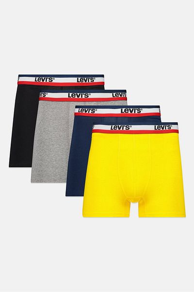 Levi's Men 4 Pieces Brand Logo Boxer Brief, Multicolor