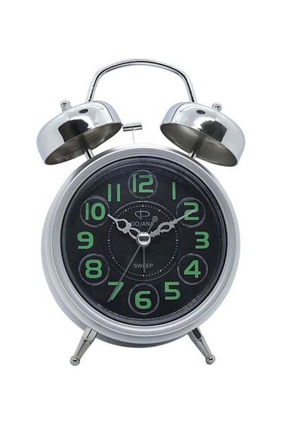 dojana Sweep Analog Alarm Clock Silver/Black
