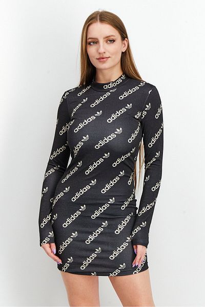 adidas Women Sportswear Fit Brand Logo Bodycon Dress, Multicolor