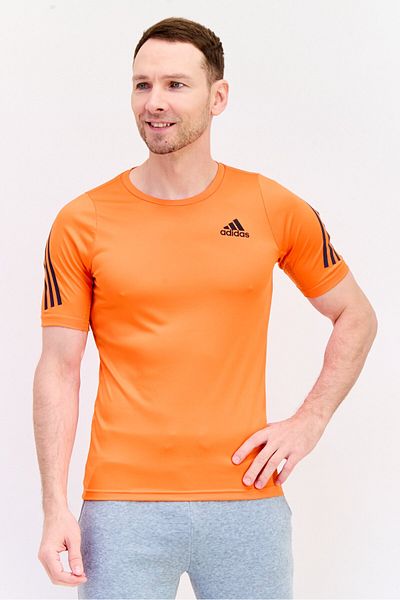 adidas Men Sportswear Fit Short Sleeve Running T-Shirt, Orange