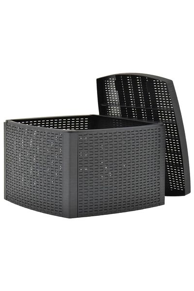 vidaxl Side Table Anthracite 54x54x36.5 cm Plastic