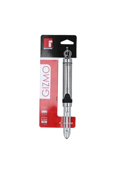 Generic مقشرة BERGNER Gizmo عالية الجودة من الفولاذ المقاوم للصدأ باللونين الفضي والأسود مقاس 19.5 × 2 سم BG-3218