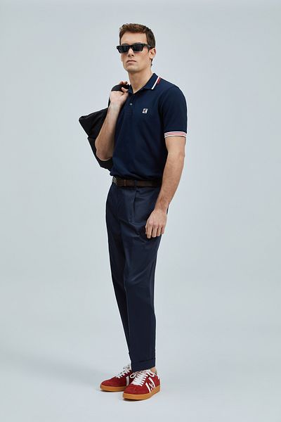 Lufian Ανδρικό μπλουζάκι πόλο Eros Smart Navy Blue