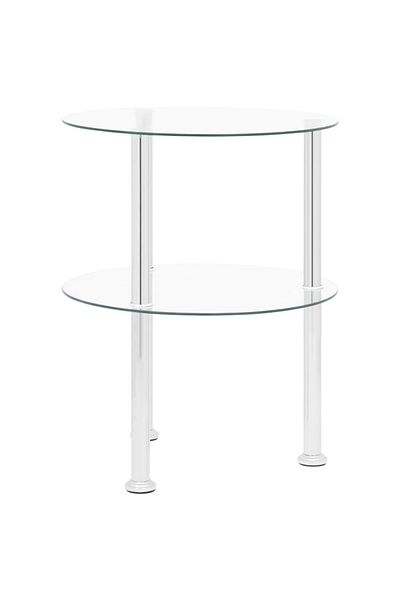 vidaxl 2-Tier Side Table Transparent 38 cm Tempered Glass