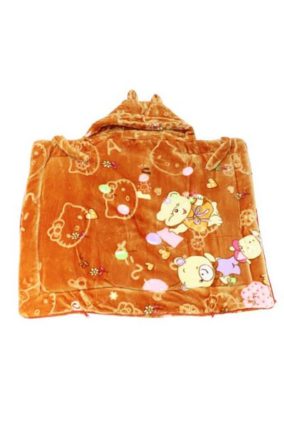 Generic STARGOLD Royal Super Soft Baby Blanket 95x100cm – Premium Spain Quality in Orange Cute Bear Print