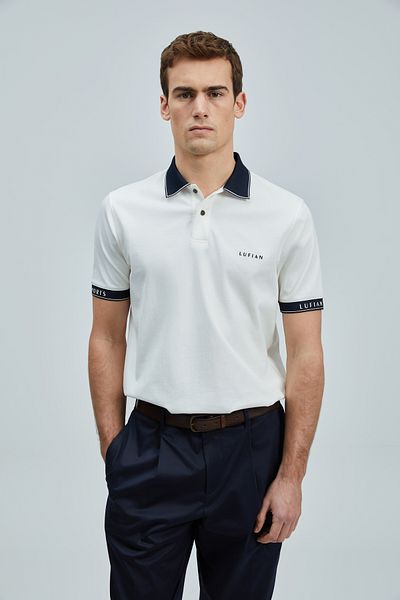 Lufian Hold Smart Men's Polo T-Shirt Off White