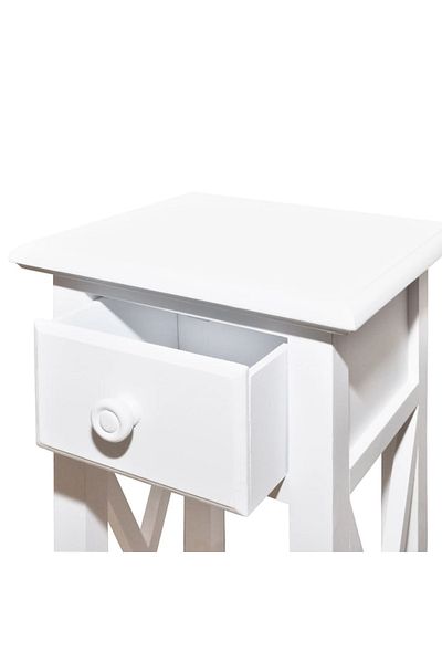 vidaxl Side Table with Drawer White